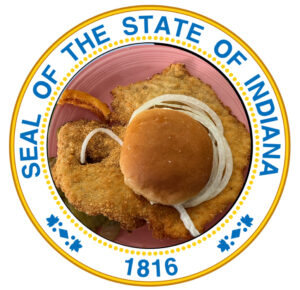 The fried breaded pork tenderloin sandwich: Indiana's unofficial state food.